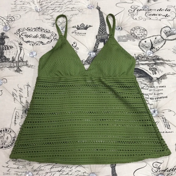 Robin Piccone Perla Crochet Lace Tankini Top - Picture 3 of 6